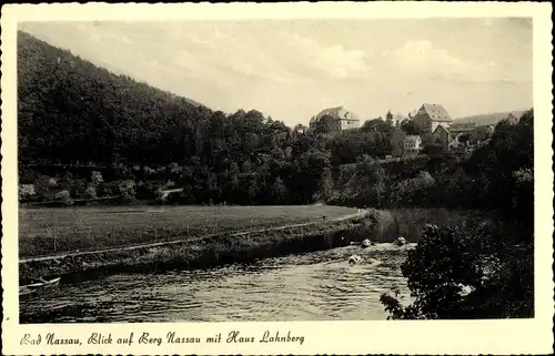 Ak Nassau an der Lahn, Blick auf Berg Nassau mit Haus Lahnberg