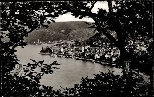 Ak Boppard am Rhein, Durchblick zum Ort