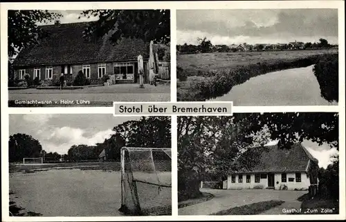 Ak Stotel Loxstedt Landkreis Cuxhaven, Geschäft von Heinr. Lührs, Gasthof Zum Zolln