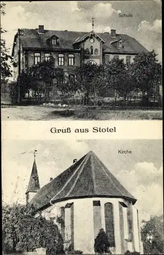 Ak Stotel Loxstedt in Niedersachsen, Schule, Kirche