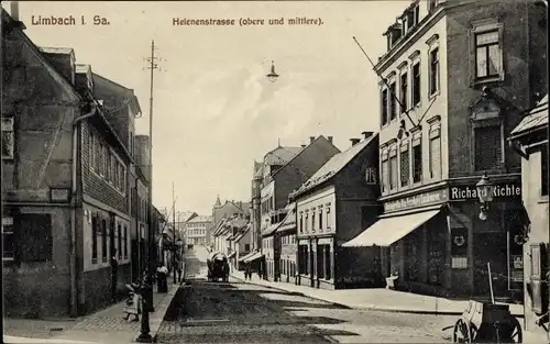 Ak Limbach Oberfrohna in Sachsen, Helenenstraße, Geschäft