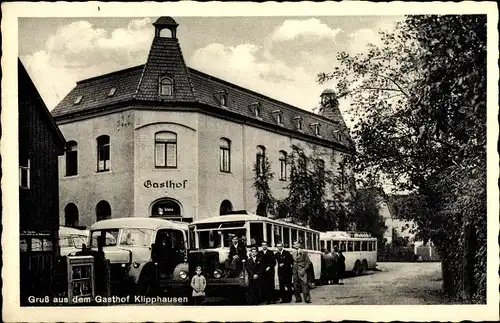 Ak Klipphausen in Sachsen, Reisebusse, Gasthof