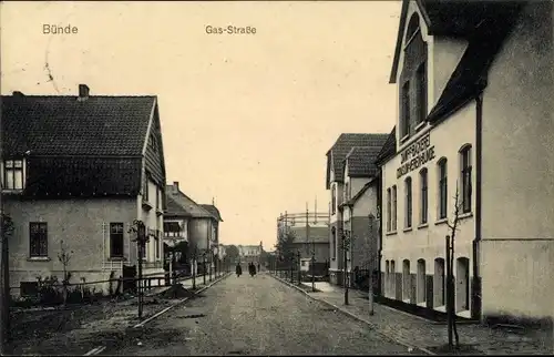 Ak Bünde in Westfalen, Gasstraße, Dampfbäckerei