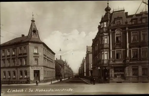 Ak Limbach Oberfrohna in Sachsen, Hohensteinerstraße, Restaurant Wartburg