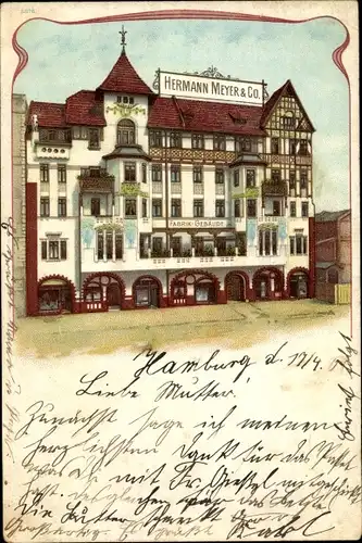 Litho Hamburg Mitte Altstadt, Hermann Meyer & Co.