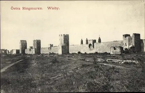 Ak Visby Wisby Schweden, Östra Ringmuren