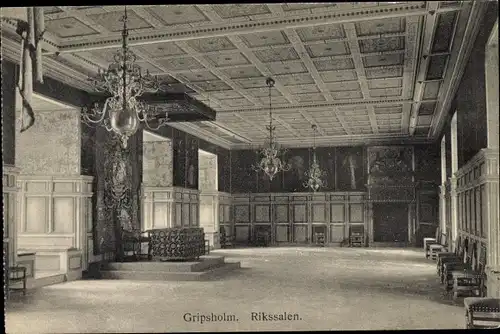 Ak Mariefred Schweden, Schloss Gripsholm, Rikssalen