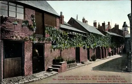 Ak Banbury Oxfordshire England, The Courtyard White Lion Hotel