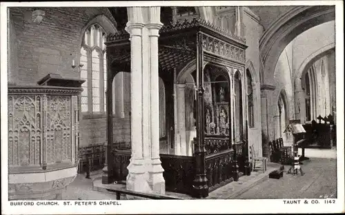 Ak Burford West Oxfordshire England, Church, St. Peter's Chapel