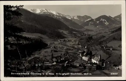 Ak Göstling an der Ybbs in Niederösterreich, Blick auf den Ort gegen Hochkaar, Gebirge