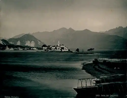 Chromotypie Isola dei Pescatori Isola Superiore Lago Maggiore Piemonte