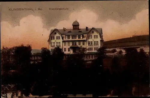 Ak Klingenthal im Vogtland Sachsen, Handelsschule