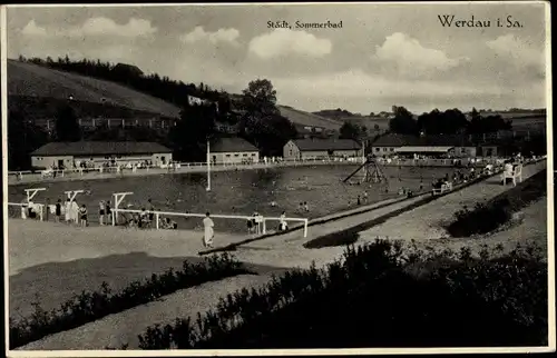 Ak Werdau in Sachsen, Blick auf das Städt. Sommerbad