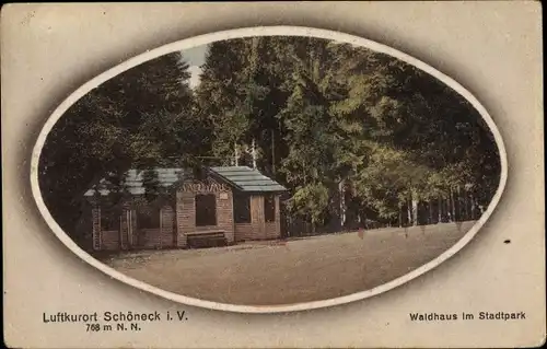 Passepartout Ak Schöneck im Vogtland, Waldhaus, Stadtpark