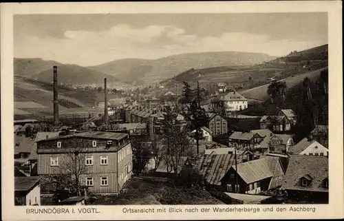 Ak Brunndöbra Klingenthal im Vogtland Sachsen, Ort, Wanderherberge, Aschberg