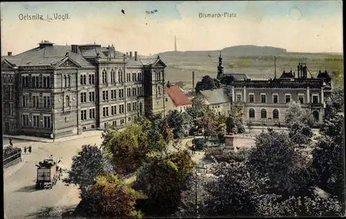 Ak Oelsnitz im Vogtland, Bismarckplatz