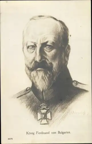 Künstler Ak Wassileff, I., König Ferdinand von Bulgarien