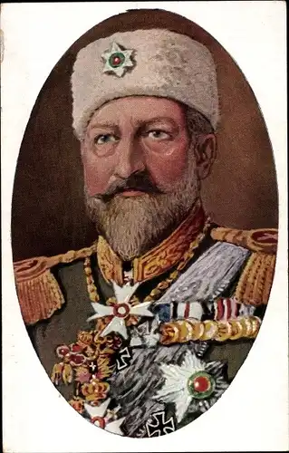 Künstler Ak Gerber, König Ferdinand I. von Bulgarien, Portrait, Orden