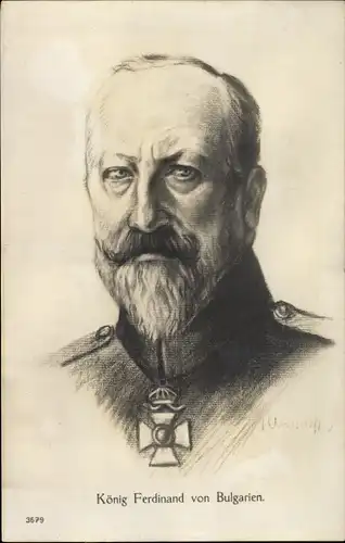 Künstler Ak Wassileff, I., König Ferdinand von Bulgarien