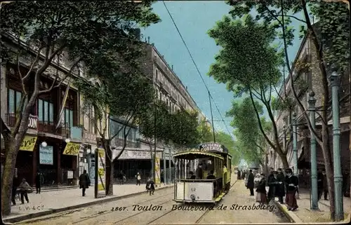 Ak Toulon Var, Boulevard de Strasbourg, Straßenbahn 62