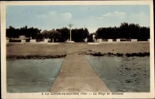 Ak La Londe les Maures Var, La Plage de Miramar