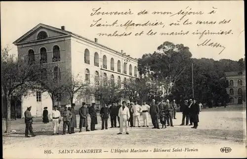 Ak Saint Mandrier sur Mer Var, L'Hopital Maritime, Batiment Saint Flavien