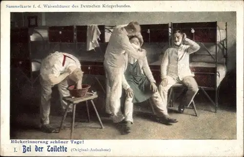 Ak Deutsche Soldaten bei der Toilette, Schlafstube, Barbier