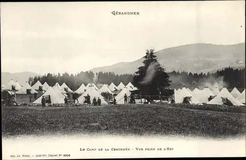 Ak Gérardmer Lothringen Vosges, Le Camp de la Cercenee, Vue prise de l'Est