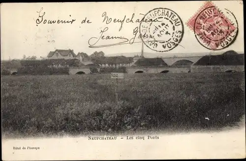 Ak Neufchâteau Lothringen Vosges, Les cinq Ponts