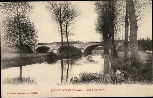 Ak Neufchâteau Lothringen Vosges, Les Cinq Ponts