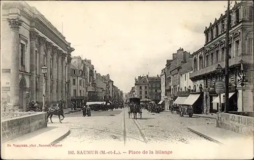 Ak Saumur Maine et Loire, Place de la Bilange