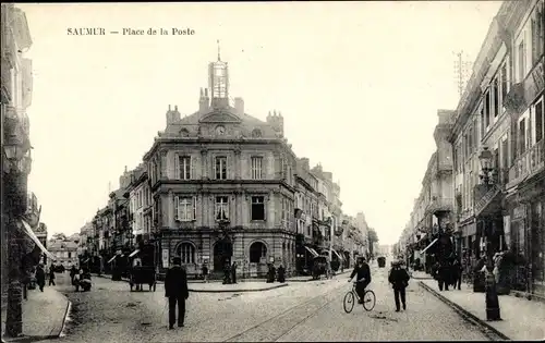 Ak Saumur Maine et Loire, Place de la Poste