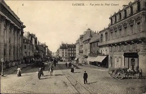 Ak Saumur Maine et Loire, Vue prise du Pont Cessart