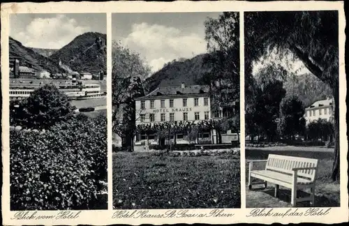 Ak Sankt Goar am Rhein, Blick vom Hotel Krauss