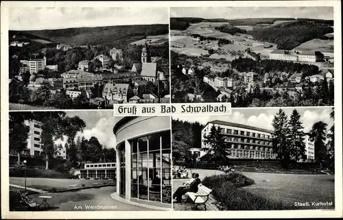 Ak Bad Schwalbach, Kurhotel, Gesamtansicht, Weinbrunnen