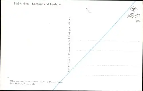 Ak Bad Steben im Frankenwald, Kurhaus, Kurhotel