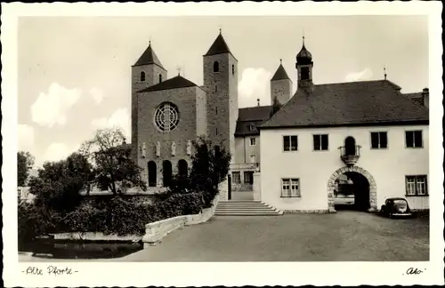Ak Münsterschwarzach Schwarzach am Main Unterfranken, Abteikirche, Alte Pforte