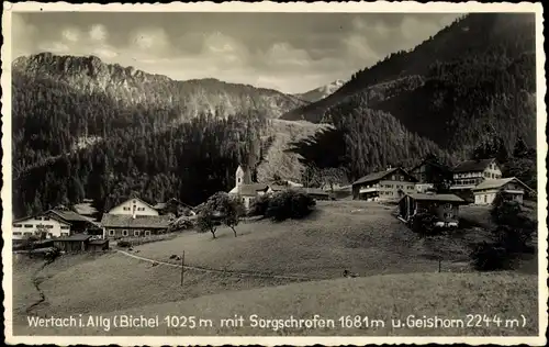 Ak Wertach im Allgäu, Bichel, Sorgschrofen, Geishorn, Panorama