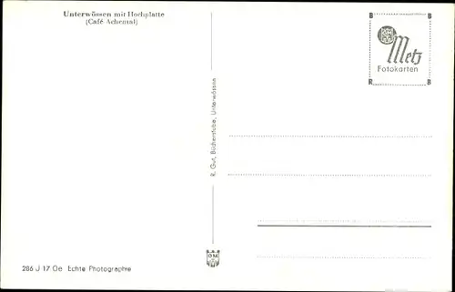 Ak Unterwössen Bayern, Hochplatte, Café Achental