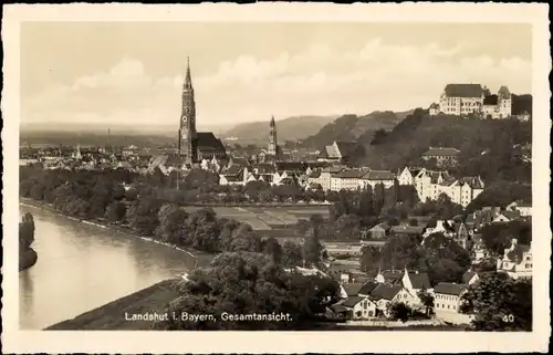 Ak Landshut in Niederbayern, Gesamtansicht