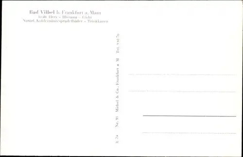 Ak Bad Vilbel in Hessen, Gesamtansicht, Kurhaus, Hassia Sprudel, Fr. Karl Sprudel