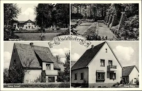 Ak Bad Waldliesborn Lippstadt in Westfalen, Badehaus, Kurpark, Haus Konert, Haus Rahn