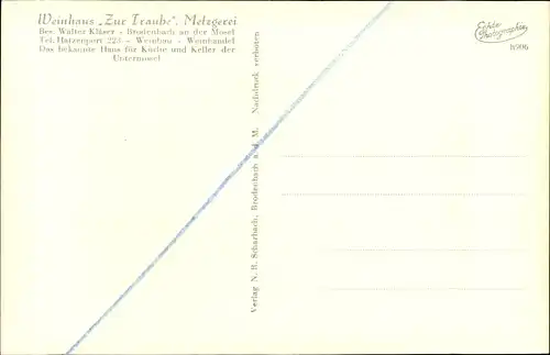 Ak Brodenbach an der Mosel, Weinhaus Zur Traube