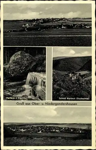 Ak Obergondershausen Niedergondershausen Gondershausen im Hunsrück, Schloss Waldeck, Klamm