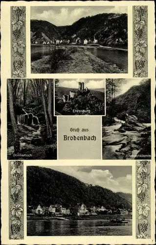 Ak Brodenbach an der Mosel, Ehrenburg, Ehrbachklamm, Donnerloch