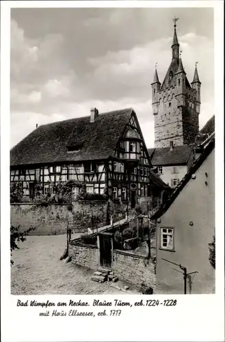 Ak Bad Wimpfen am Neckar, Blauer Turm, Haus Ellseeser