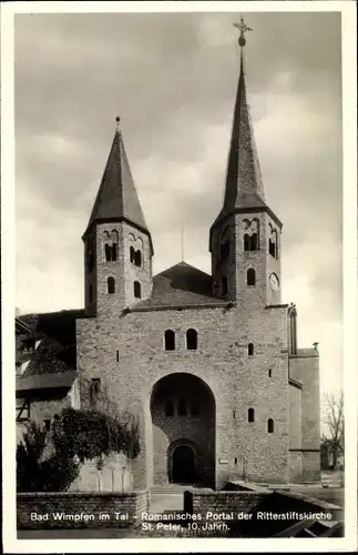 Ak Bad Wimpfen im Tal Bad Wimpfen am Neckar, Romanisches Portal der Ritterstiftskirche St. Peter