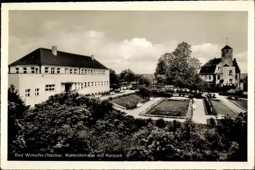 Ak Bad Wimpfen am Neckar, Kurmittelhaus mit Kurpark