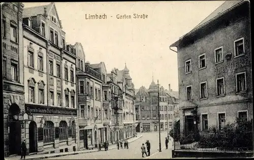 Ak Limbach Oberfrohna in Sachsen, Garten Straße, Apotheke