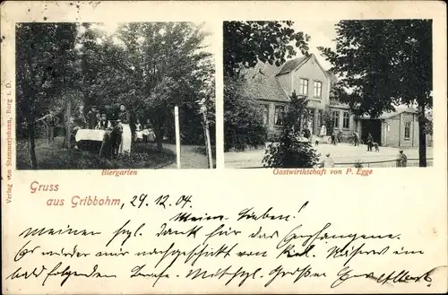 Ak Gribbohm Schleswig Holstein, Biergarten, Gastwirtschaft